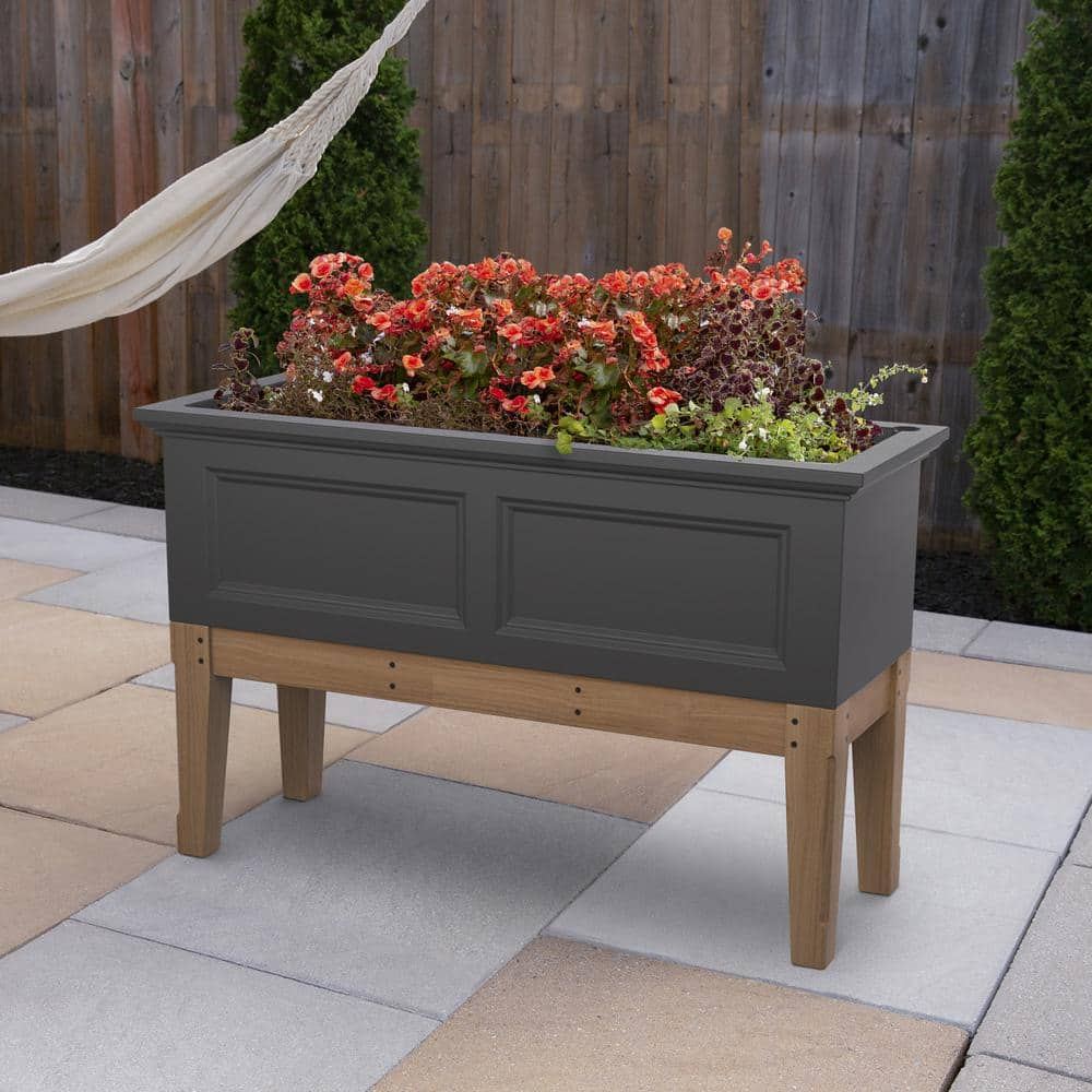 Mayne Fairfield Elevated Self-Watering Polyethylene Graphite Grey Garden Bed 4890-GRG