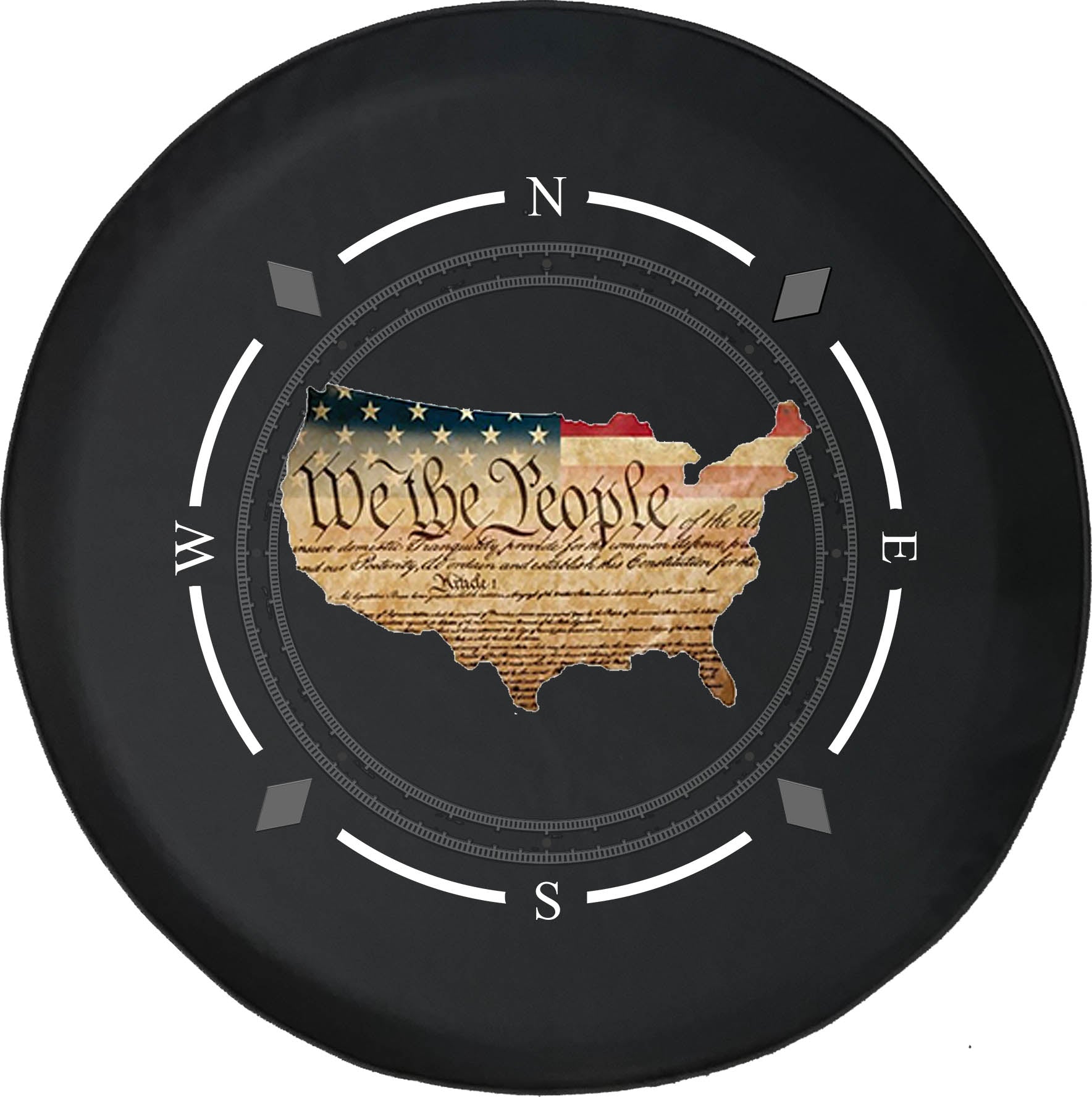 Spare Tire Cover Compass We the People USA American Constitution Wheel Covers Fit for SUV accessories Trailer RV Accessories and Many Vehicles