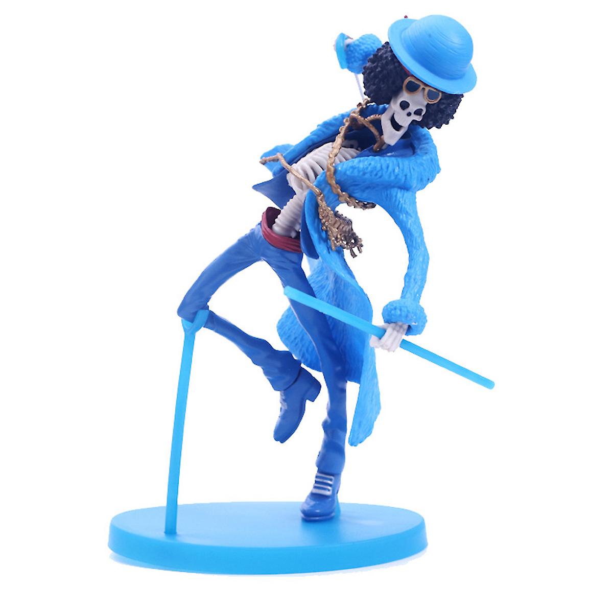 Brook Blue Cloth One Piece Anime Action Figure Toy Model 20cm