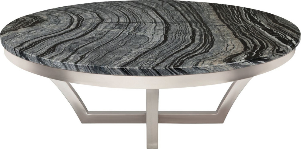 Nuevo Furniture Aurora Coffee Table  Silver Base   Contemporary   Coffee Tables   by Unlimited Furniture Group  Houzz