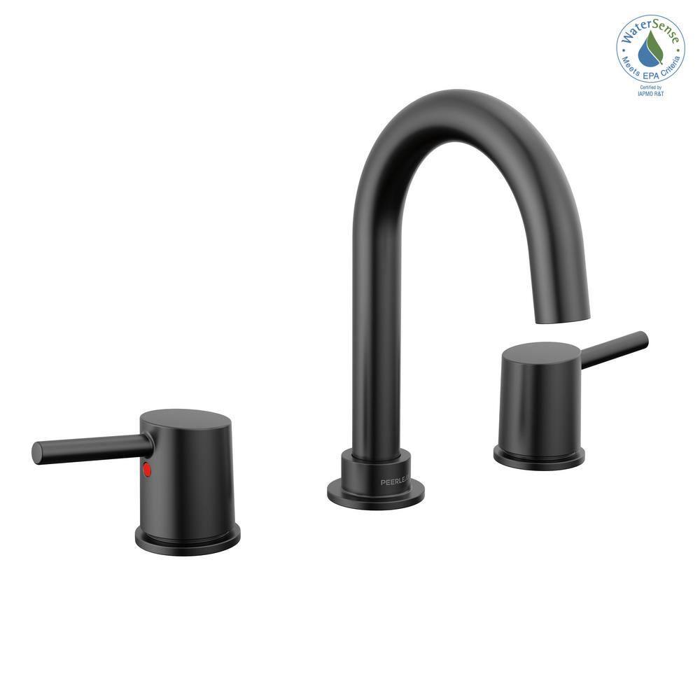 Peerless Precept 8 in Widespread 2Handle Bathroom Faucet in Matte Black