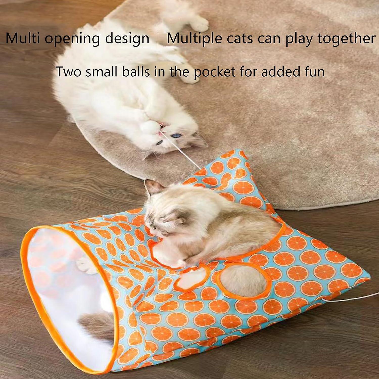 Pet Cat Tunnel Tube Toys Collapsible Tunnel Crinkle Sack Bag Pet Cat Interactive Toys Bag With 1 Little Mice