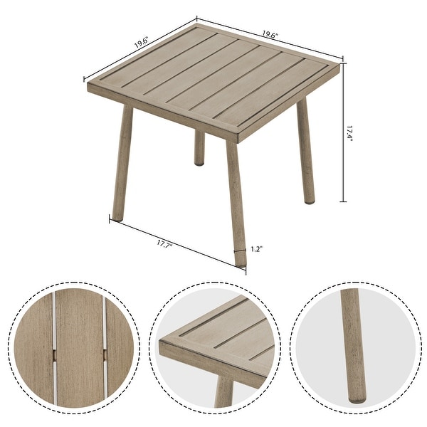 7Piece Aluminum Patio Conversation Set，3Seat Outdoor Couch with Ottomans and Coffee Table