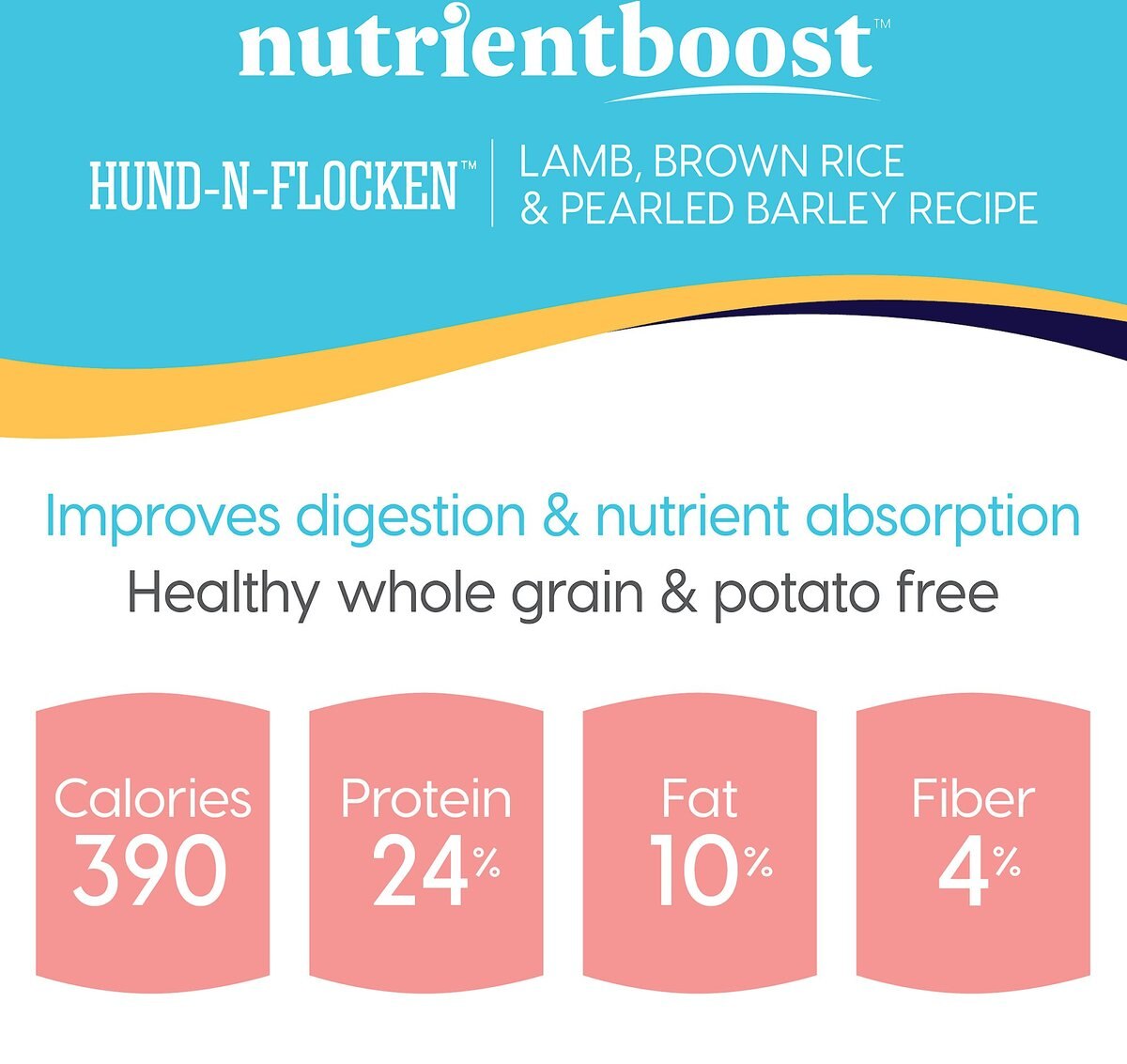 Solid Gold NutrientBoost Hund-N-Flocken Lamb， Brown Rice and Pearled Barley Recipe Adult Dry Dog Food