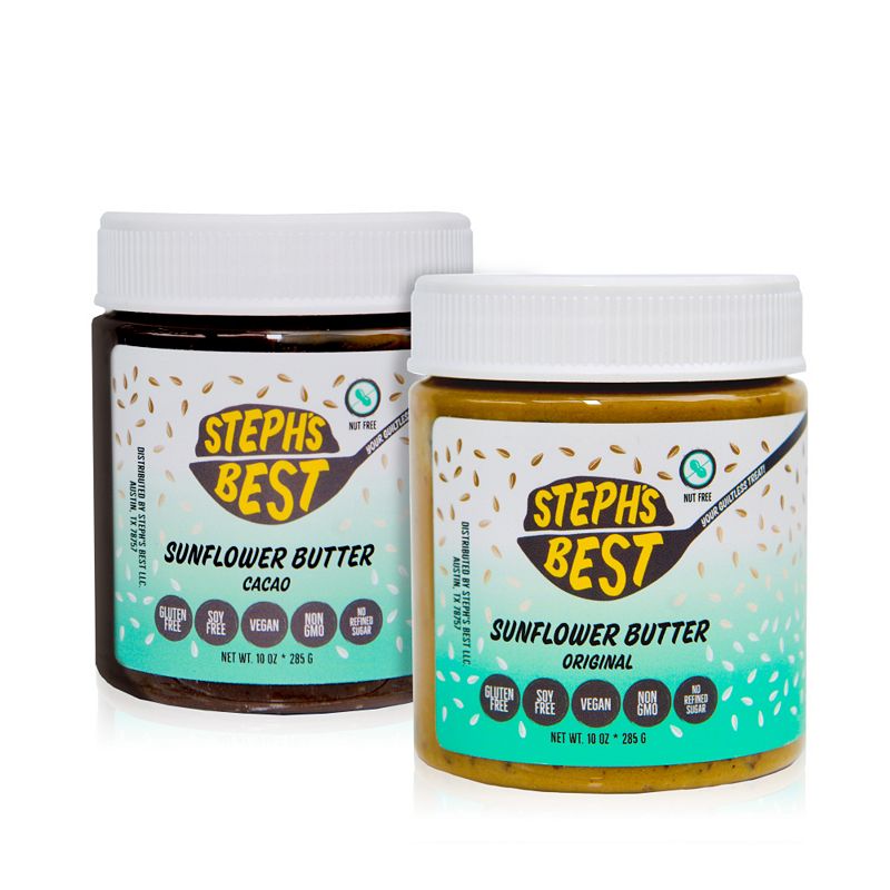 Steph's Best Cacao Chocolate and Original Flavored Protein Butter， Sunflower Seed Spread