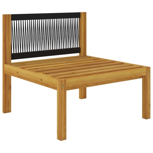 3-Seater Patio Sofa with Cushion Solid Acacia Wood - Overstock - 35847826