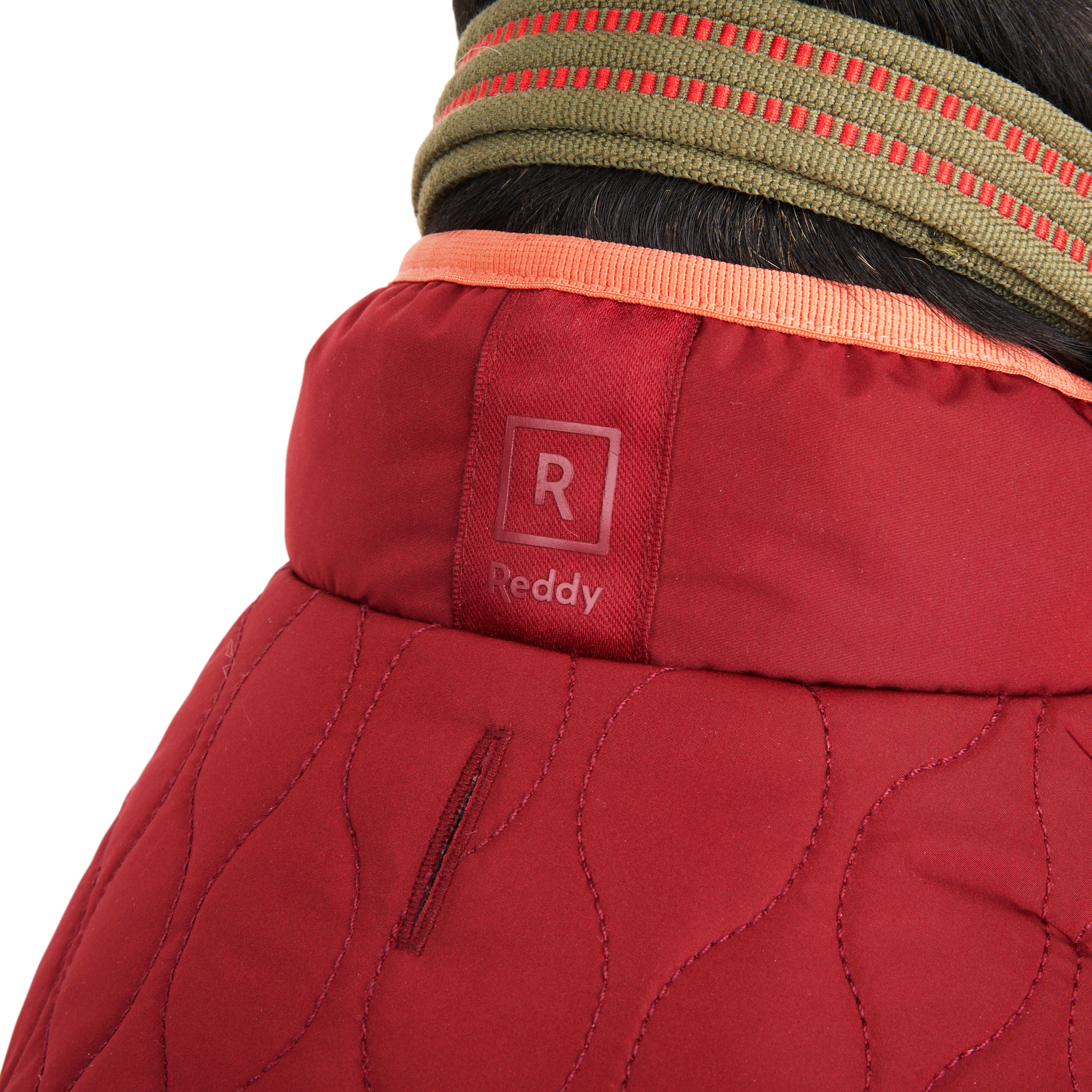 Reddy Burgundy/Tan Colorblock Fleece Dog Jacket， X-Small