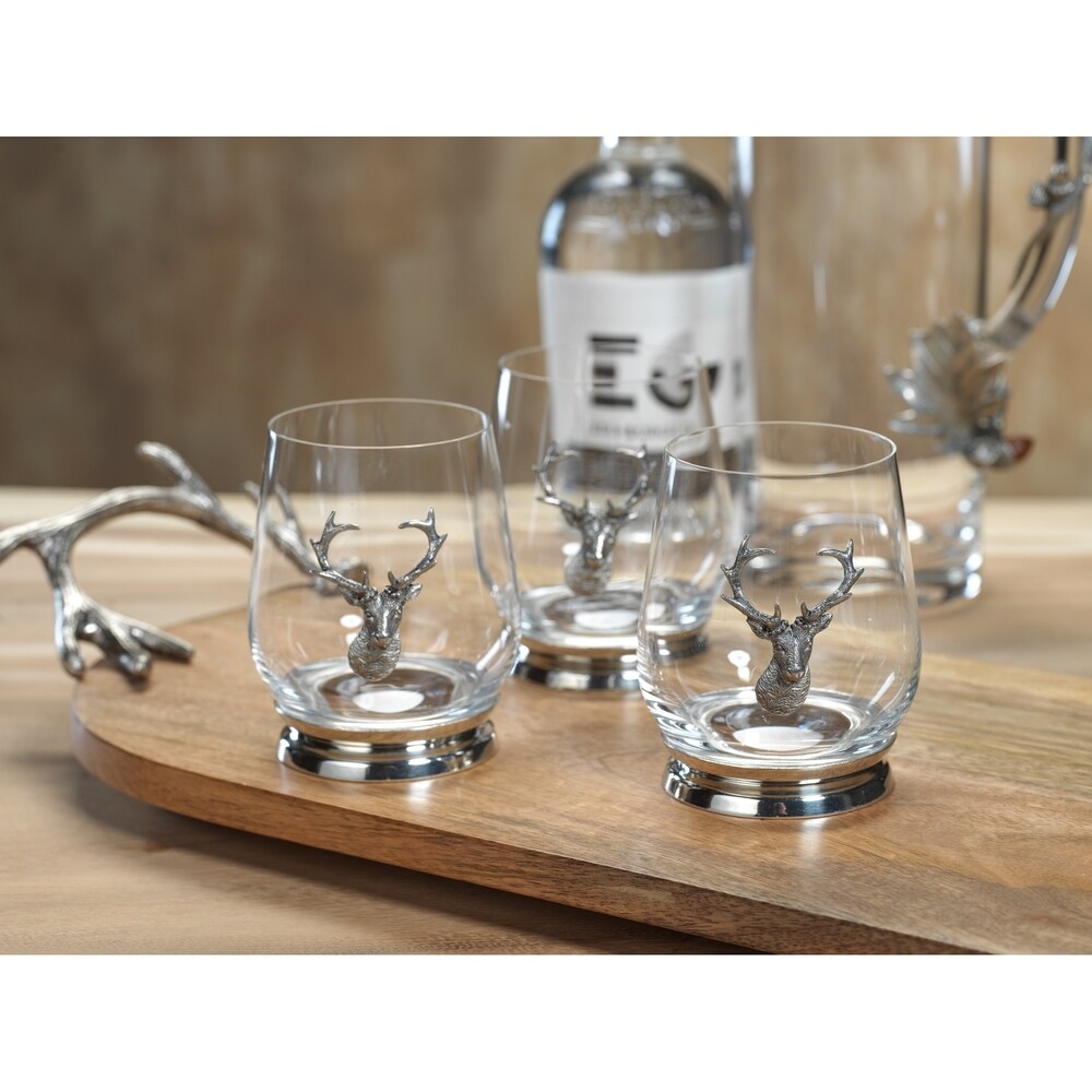 Alberg Pewter and Glass Tumblers  Set of 4