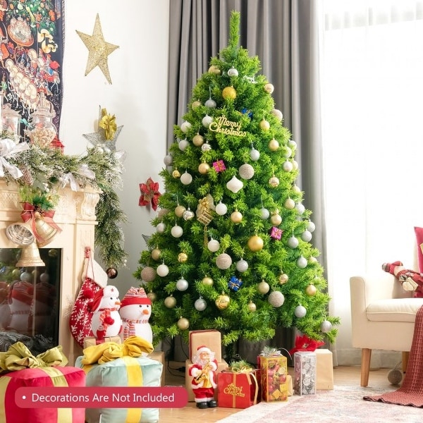 Unlit Artificial Christmas Tree with Metal Stand