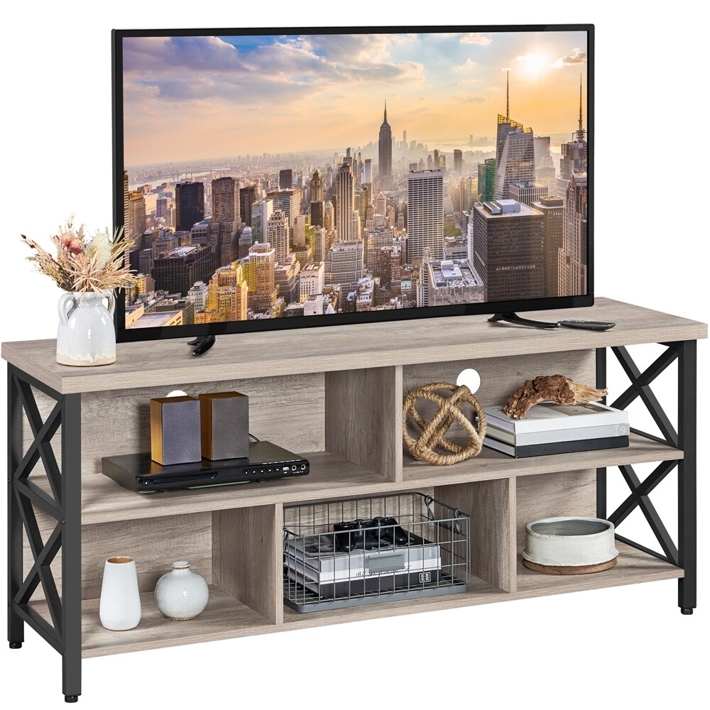 Yaheetech 65 Inch Industrial TV Stand with 5 Storage Cabinets for TVs