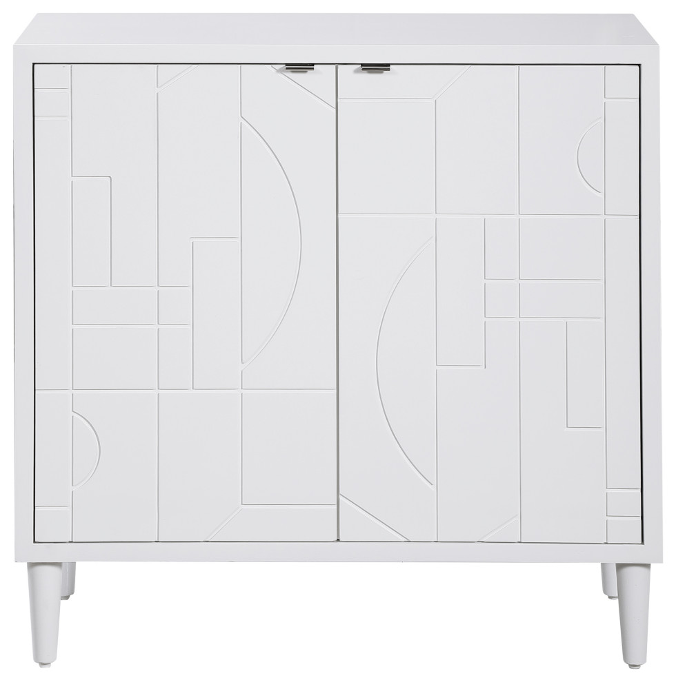 Uttermost Stockholm White 2 Door Cabinet   Modern   Accent Chests And Cabinets   by Zin Home  Houzz