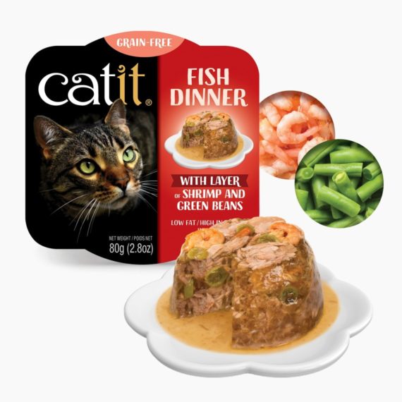 Catit Fish Dinner with Shrimp and Green Beans Grain Free Wet Cat Food