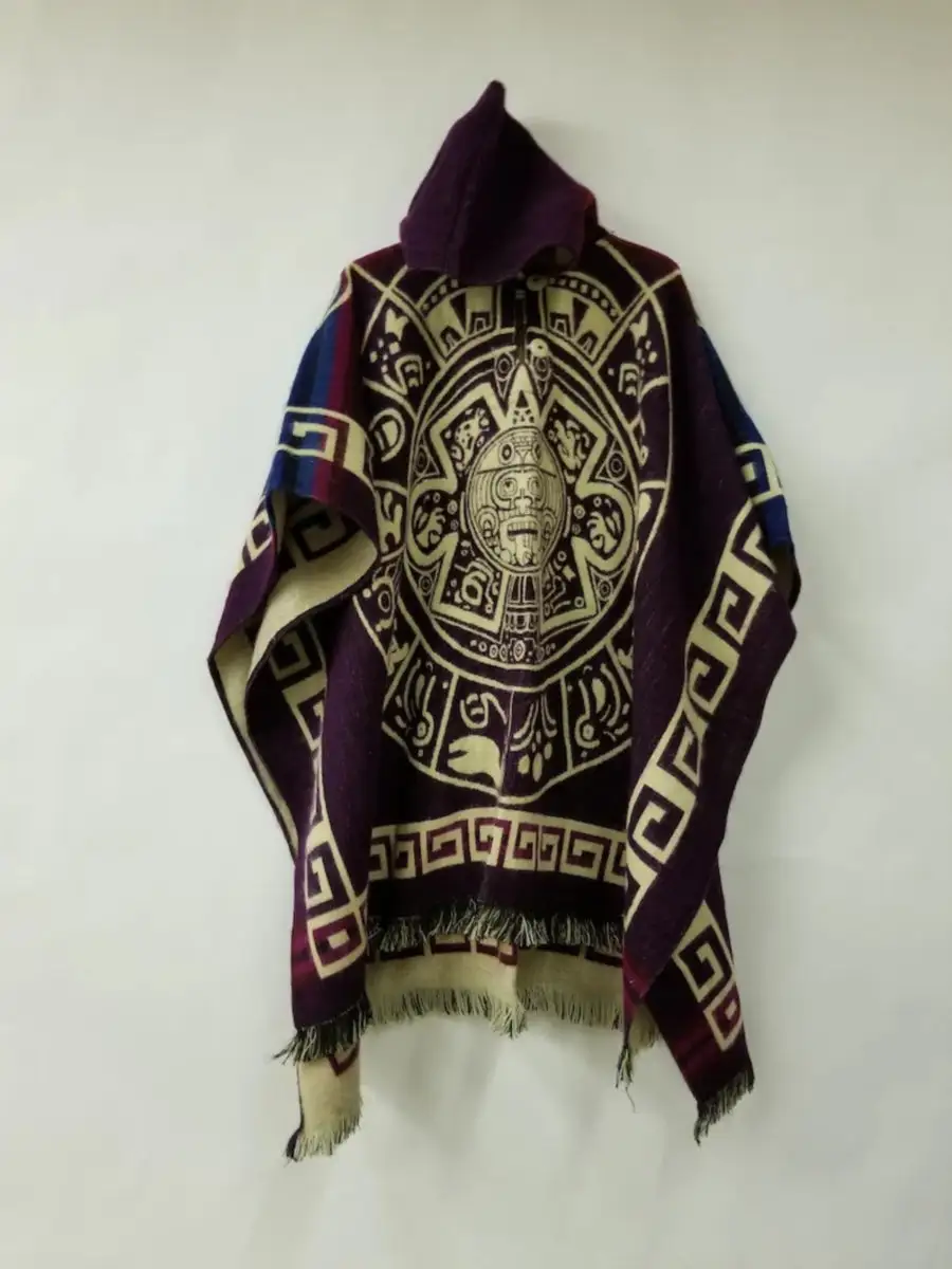 Ethnic Print Hooded Cape