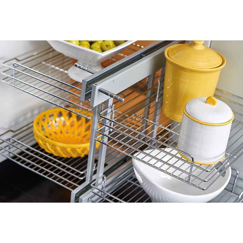 Rev-A-Shelf 5PSP-18-CR 18 Inch Blind Corner Kitchen Cabinet Organizer， Chrome