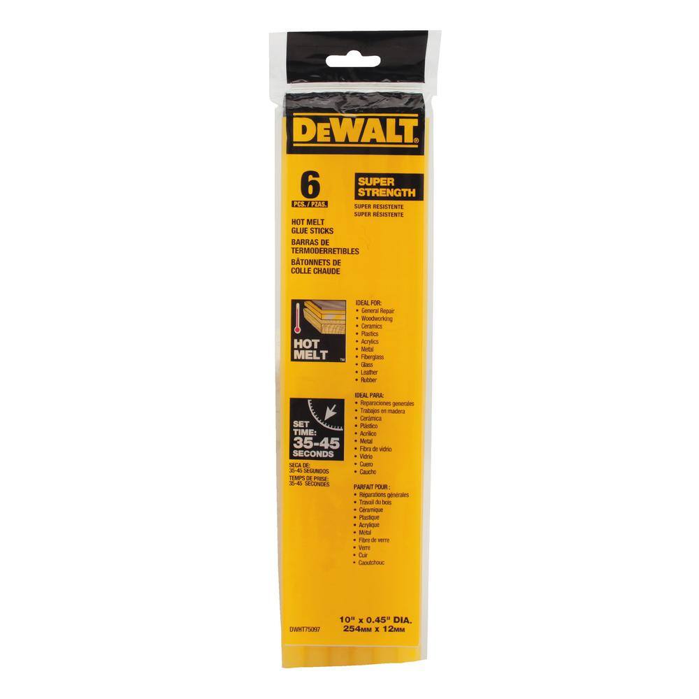 DW 10 in. x 716 in. Diameter Hot Melt Full Size Glue Sticks (6 Pack) DWHT75097