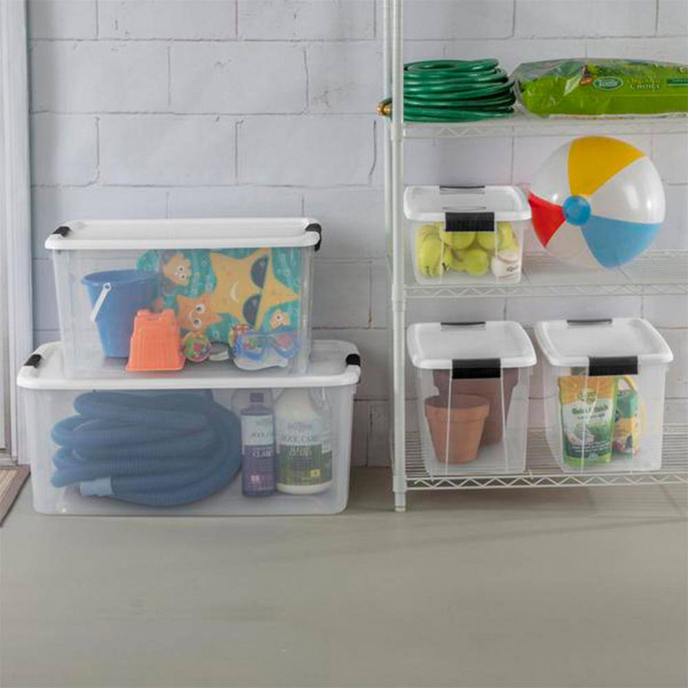 Sterilite 70 qt. XL Plastic Stacking Storage Container Boxes in Clear 24 Pack 24 x 19889804