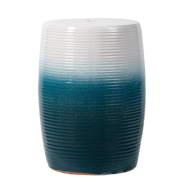 Ceramic Decorative Garden Stool，Blue