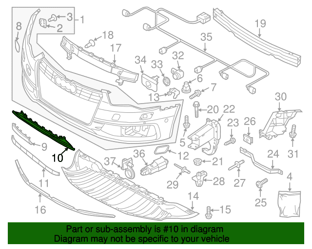 Genuine OE Audi Bumper Grille - 4G0-807-683