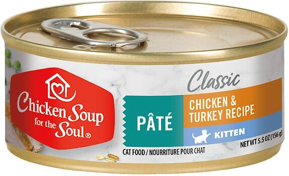 Chicken Soup for the Soul Kitten Chicken and Turkey Recipe Pate Canned Cat Food