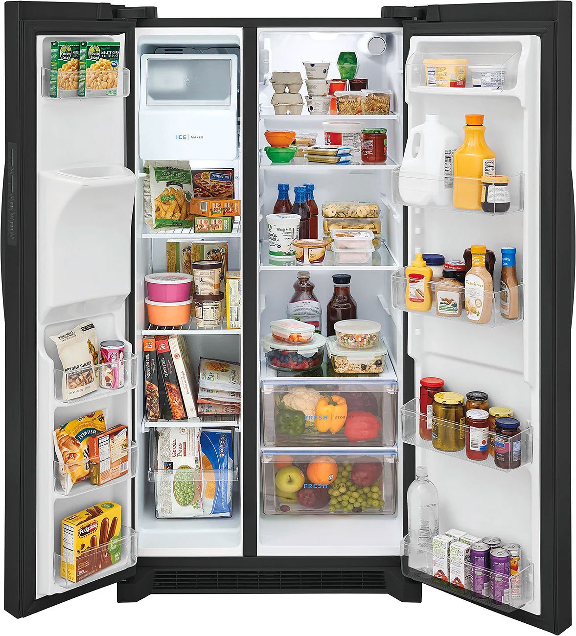 Frigidaire 25.6 Cu. Ft. Black Side-By-Side Refrigerator