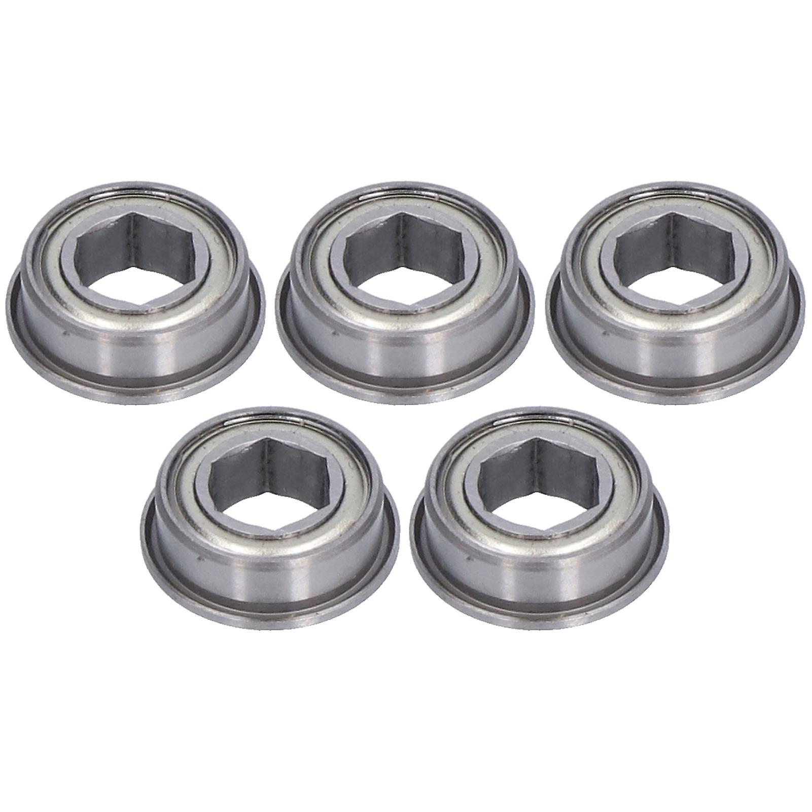 5pcs Flanged Ball Bearings Good Sealing Performance Preserves Grease Blocks Impurities Shielded Steel Bearings