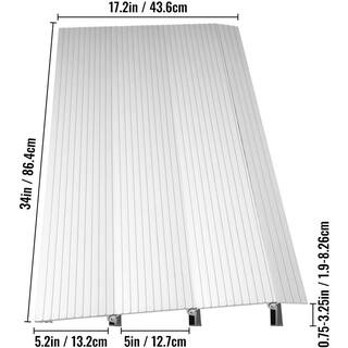 VEVOR 34 in. W x 17.2 in. D Door Threshold Ramp Aluminum Threshold Ramp for Doorways Adjustable Threshold Ramp for Wheelchair WFSLYPDYCGLZ33V6ZV0