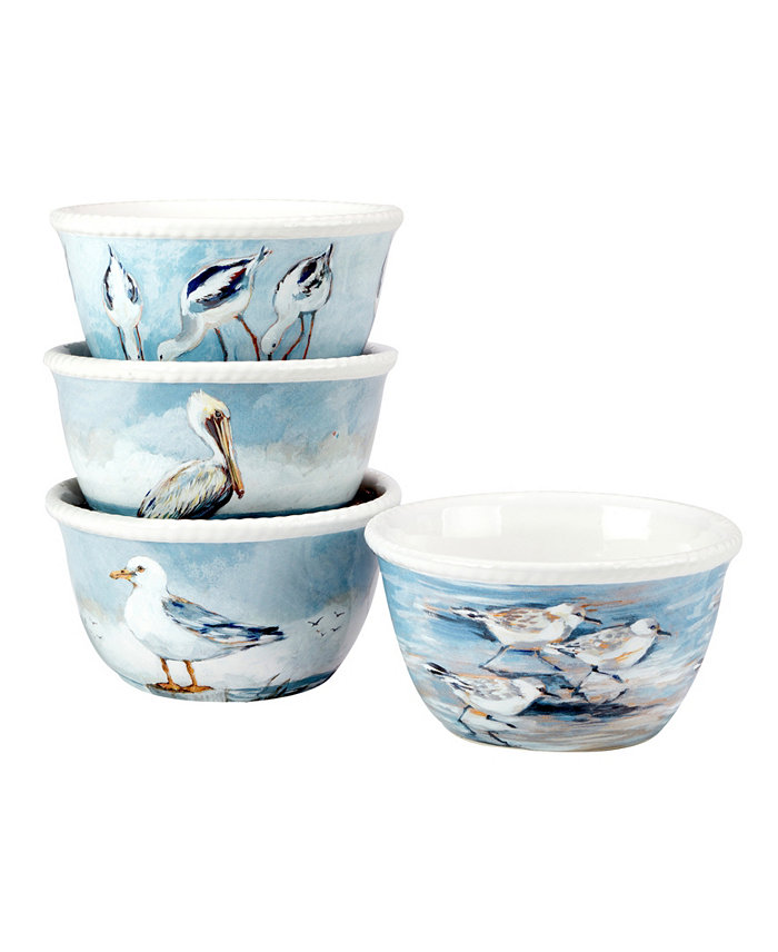 Certified International Shorebirds Ice Cream Bowl Set of 4