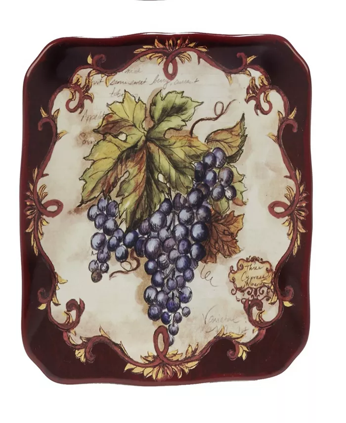 Certified International Vintners Journal 4-Pc. Canape Plate