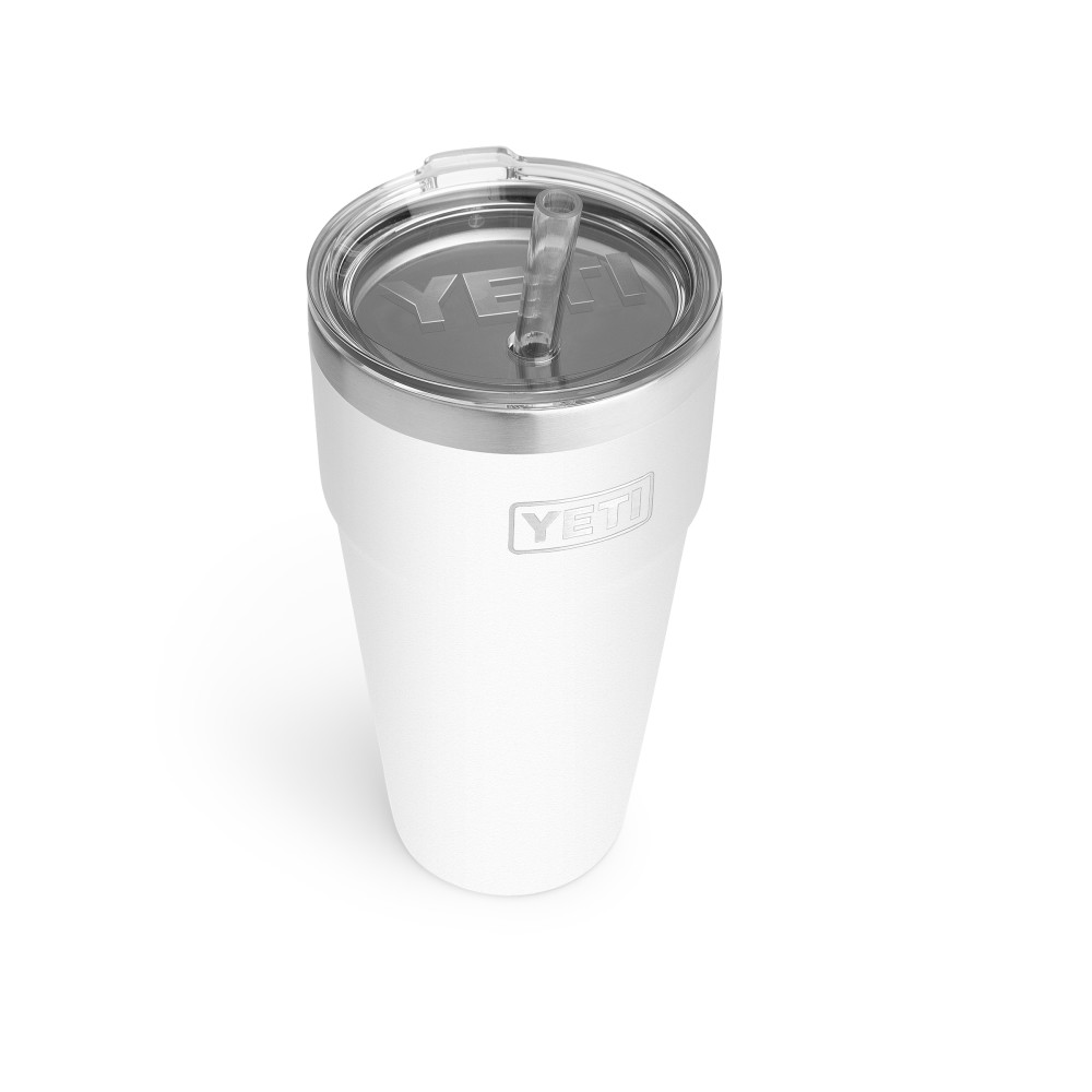 Yeti Rambler Stackable Cup with Straw Lid 26oz， White