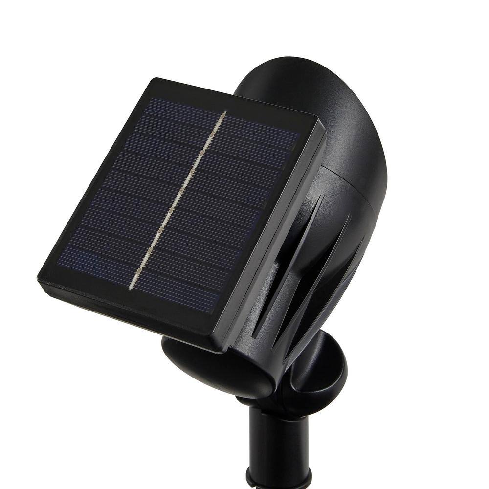 Hampton Bay 55 Lumen Solar Black LED Spotlight SSC900012PDQ