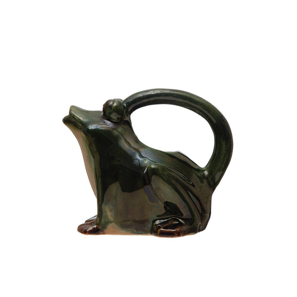 Storied Home Stoneware Frog Watering Pitcher DF7743