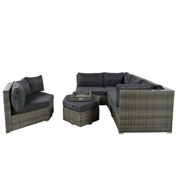 6Piece Rattan Patio Conversation Set