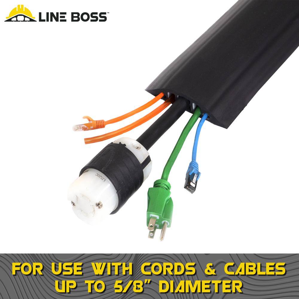 LINE BOSS 10 ft. x 4.5 in. Industrial Grade 3-Channel Wire Cord and Cable Protector 6500-10C