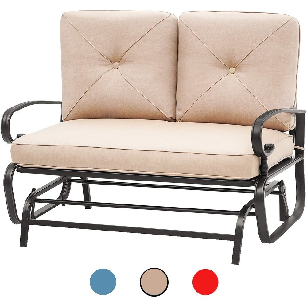 Nista Outdoor Glider Bench Rocking Chair with Cushions by Havenside Home