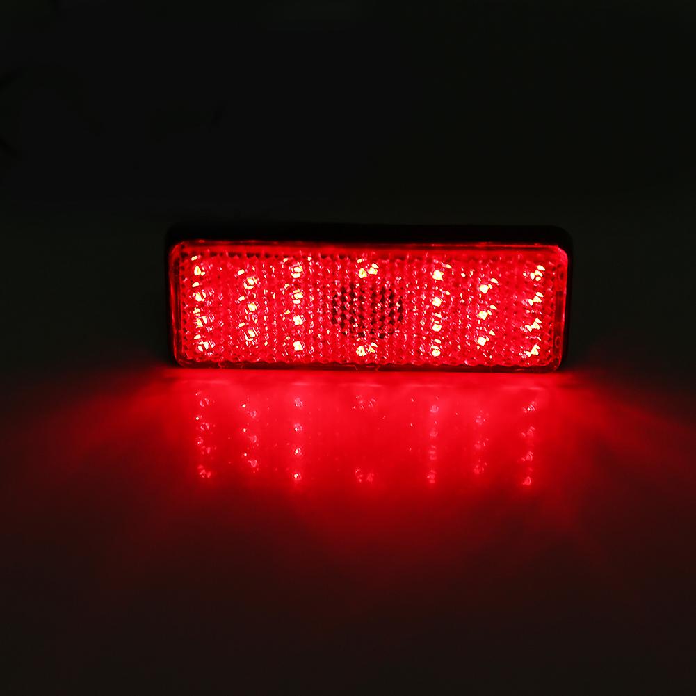 Universal Motorcycle Scooter Moped Rectangle Led Reflector Tail Brake Light Stop Lamp Red