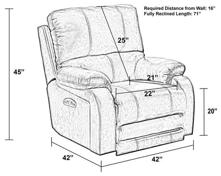 Kealyn Power Lay Flat Recliner with Power Headrest in Brown Faux Leather   Contemporary   Recliner Chairs   by Homesquare  Houzz