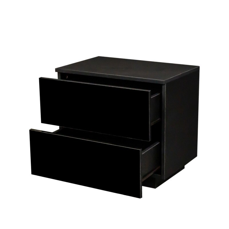 Modern 2 Drawers High gloss Nightstand with LED Lights