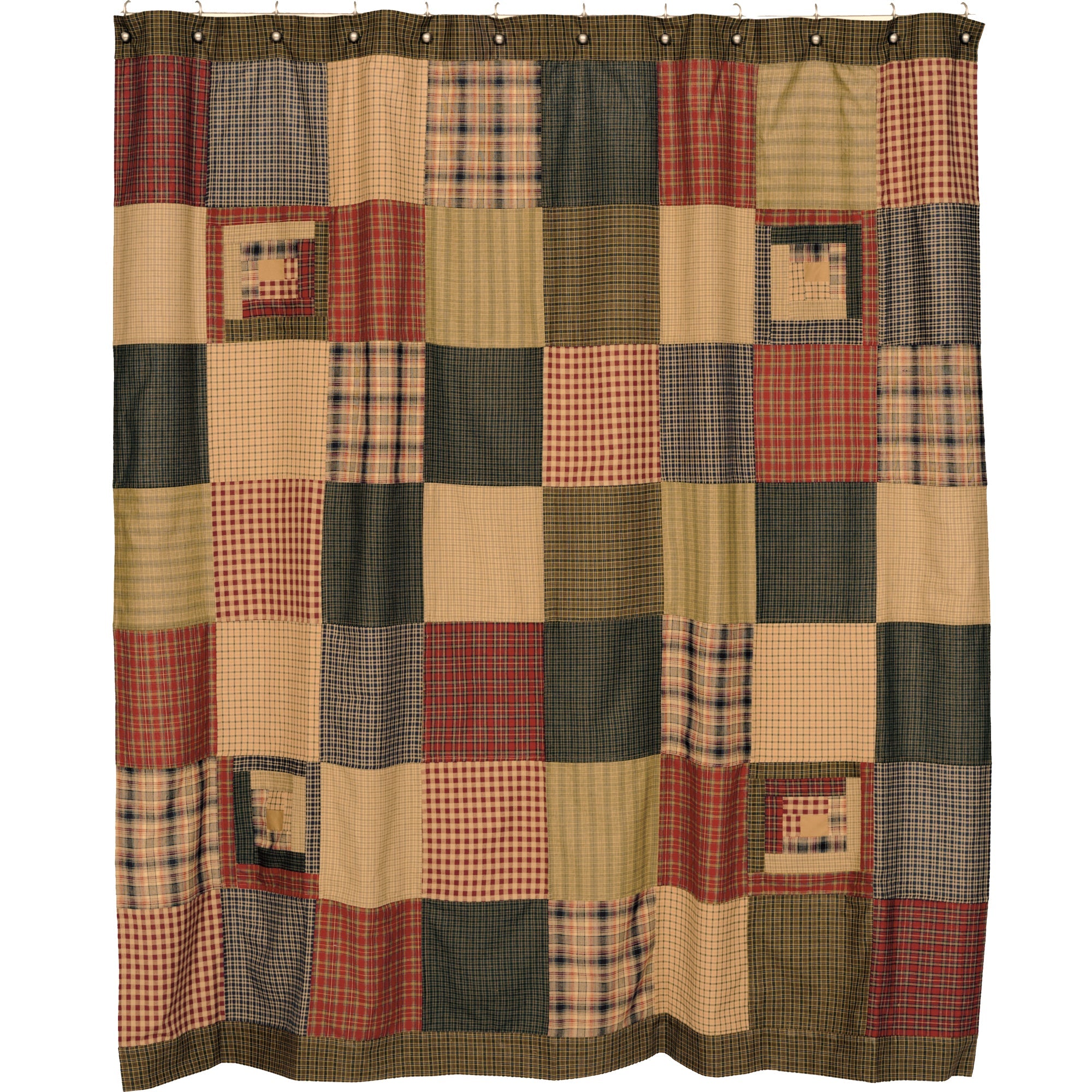 Tea Cabin Shower Curtain Patchwork 72x72