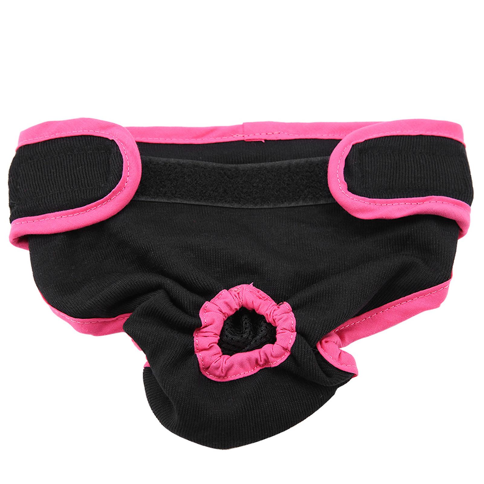 Dog Polyester Pants Puppy Underwear Female Physiological Pants Pet Sanitary Diaper (black S)