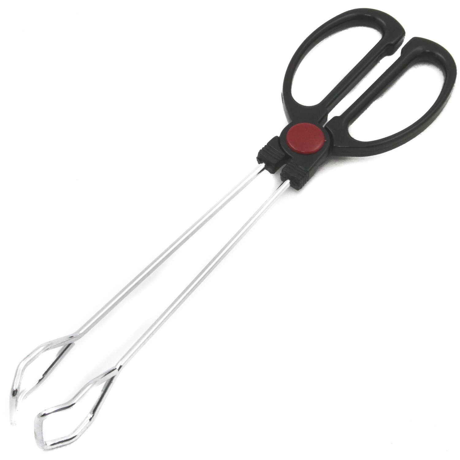 Chef Craft Black/Silver Plastic Tongs