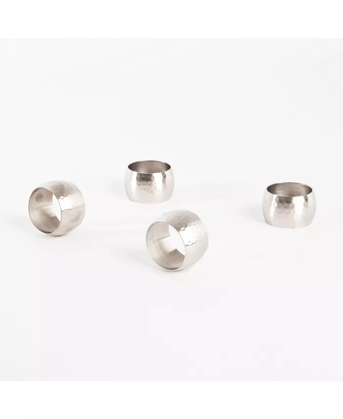 Saro Lifestyle Round Shape Napkin Ring Set of 4