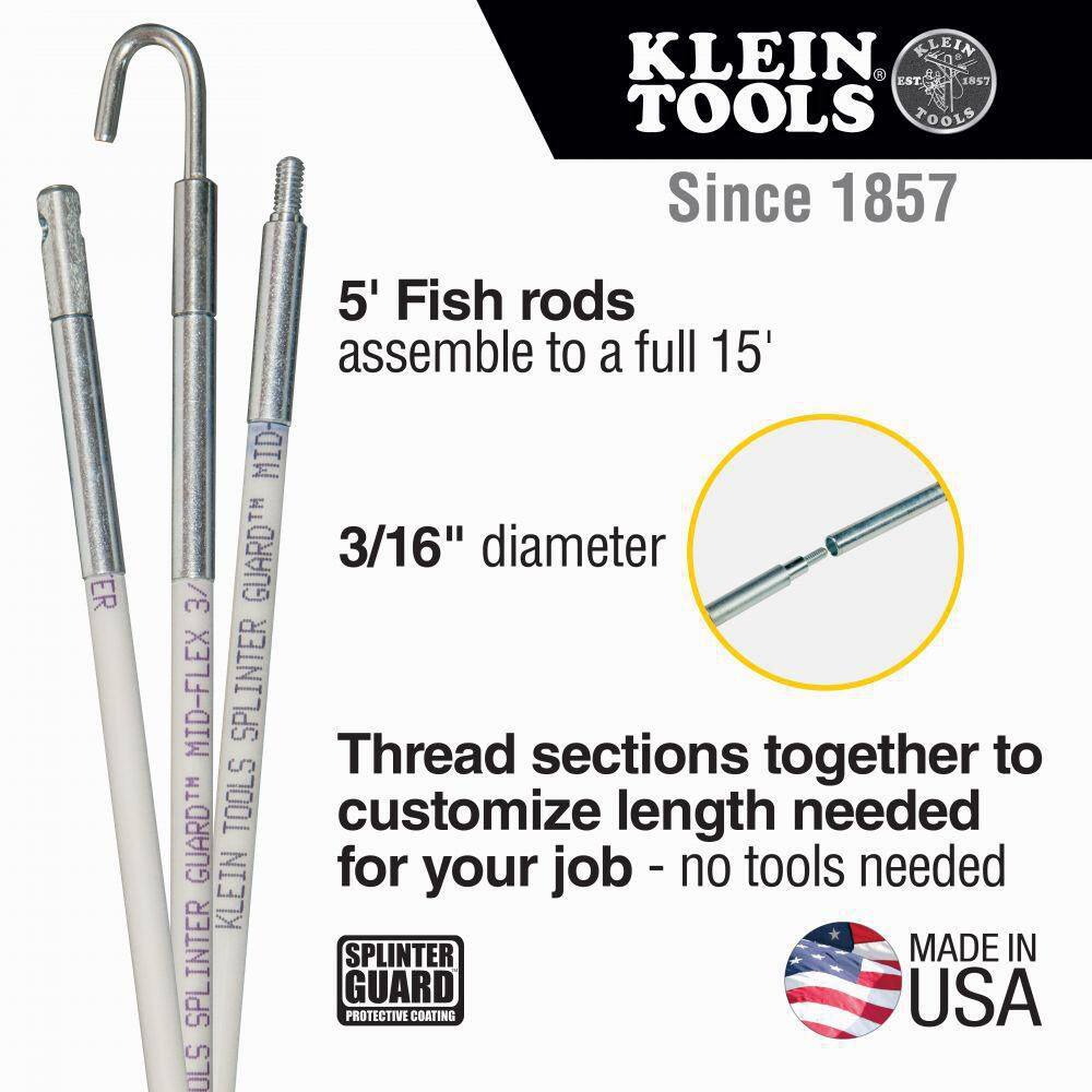 Klein Tools 15 ft. Mid Flex Glow Rod Set 56415