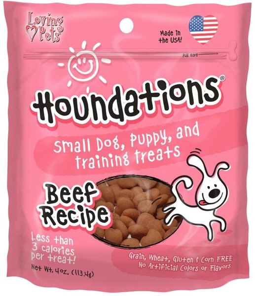 Loving Pets Houndations Beef Dog Soft and Chewy Treat， 4-oz bag