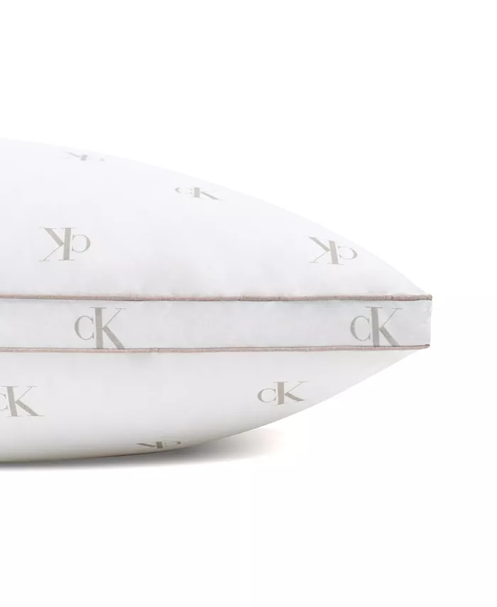 Macy's Calvin Klein Monogram Logo Density Collection Cotton Pillow， Standard Queen