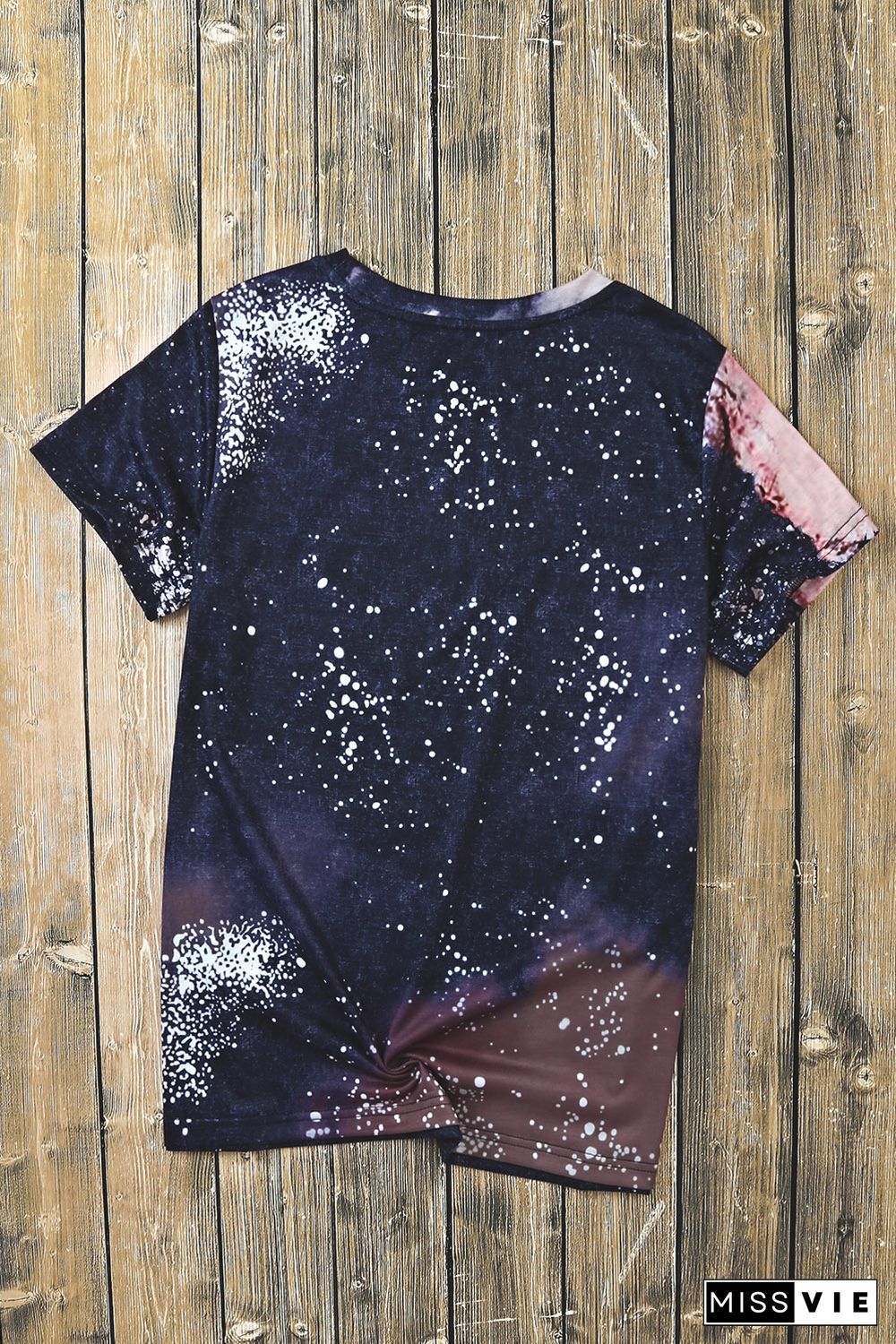 Multicolor Blank Apparel- Western Fashion Bleached Tie-dye T-shirt