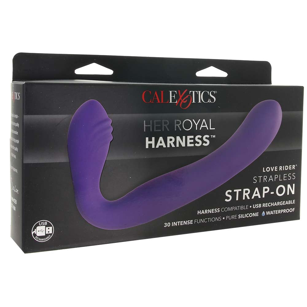 Rechargeable Love Rider Strapless Strap-On in Purple