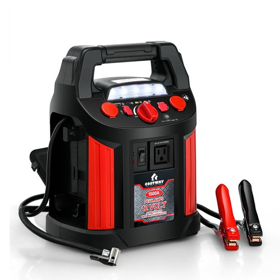 Costway 75324160 Jump Starter Air Compressor Power...