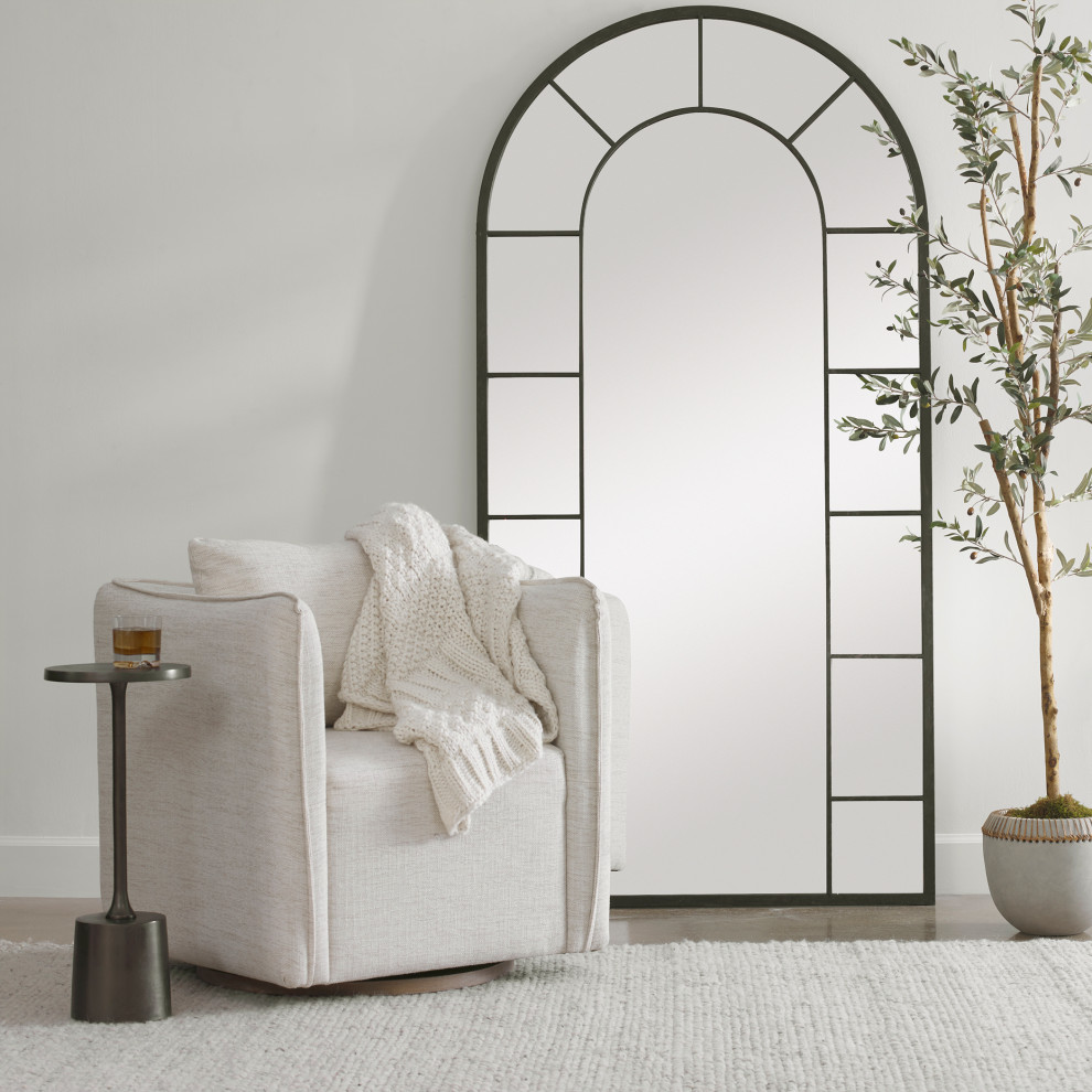 Uttermost Corben White Swivel Armchair   Modern   Armchairs And Accent Chairs   by Zin Home  Houzz