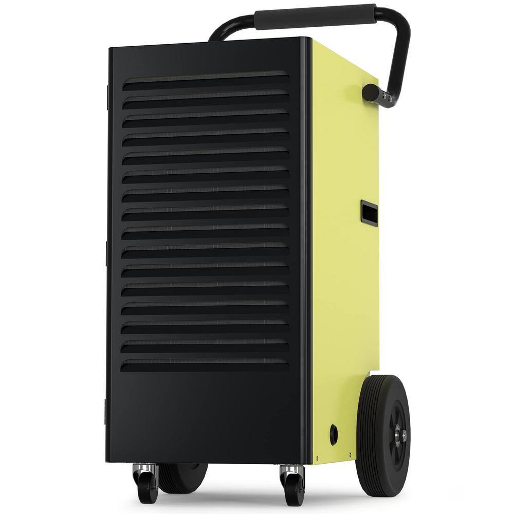 Runesay 150 pt. 4000 sq.ft. Industrial Commercial Dehumidifier in Yellows  Golds with Drain Hose and 1.45 Gallon Water Tank DHOX70L7133