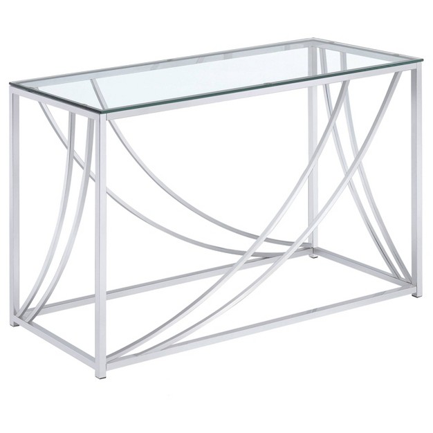 Lille Console Sofa Table With Glass Top Chrome Coaster